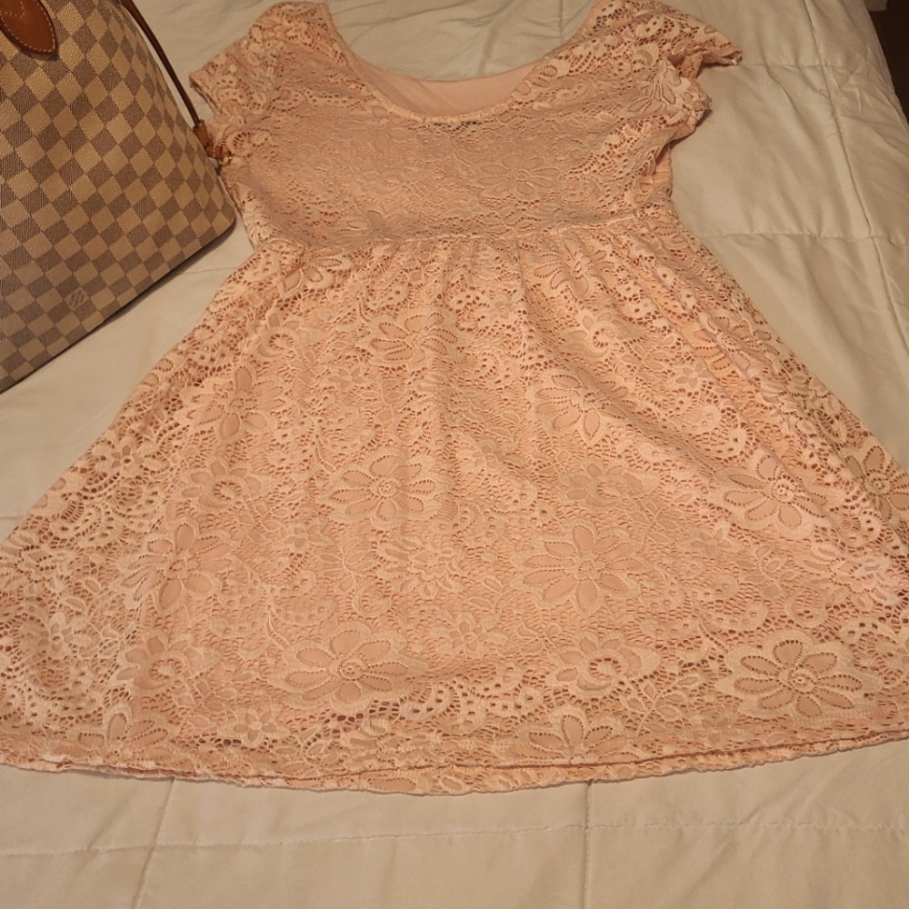 Pink Lace Babydoll Dress
